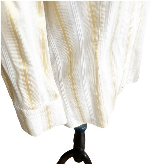 Cache Vintage Y2K Zipper Front Shirt Metallic Stripe Size Large Yellow White - Picture 5 of 14